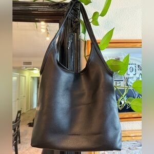 Montana West Leather Shoulder Tote Bag - Black